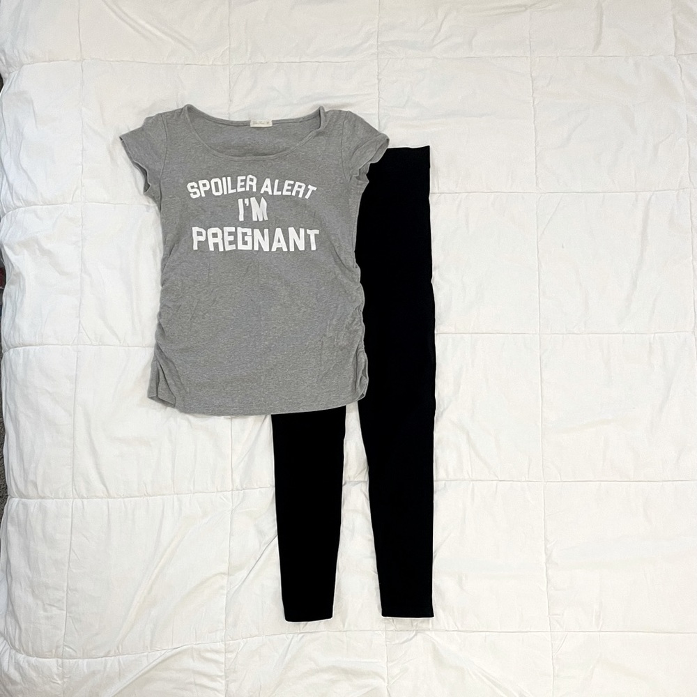 Maternity Tee (M) BLANQI Leggings (S)